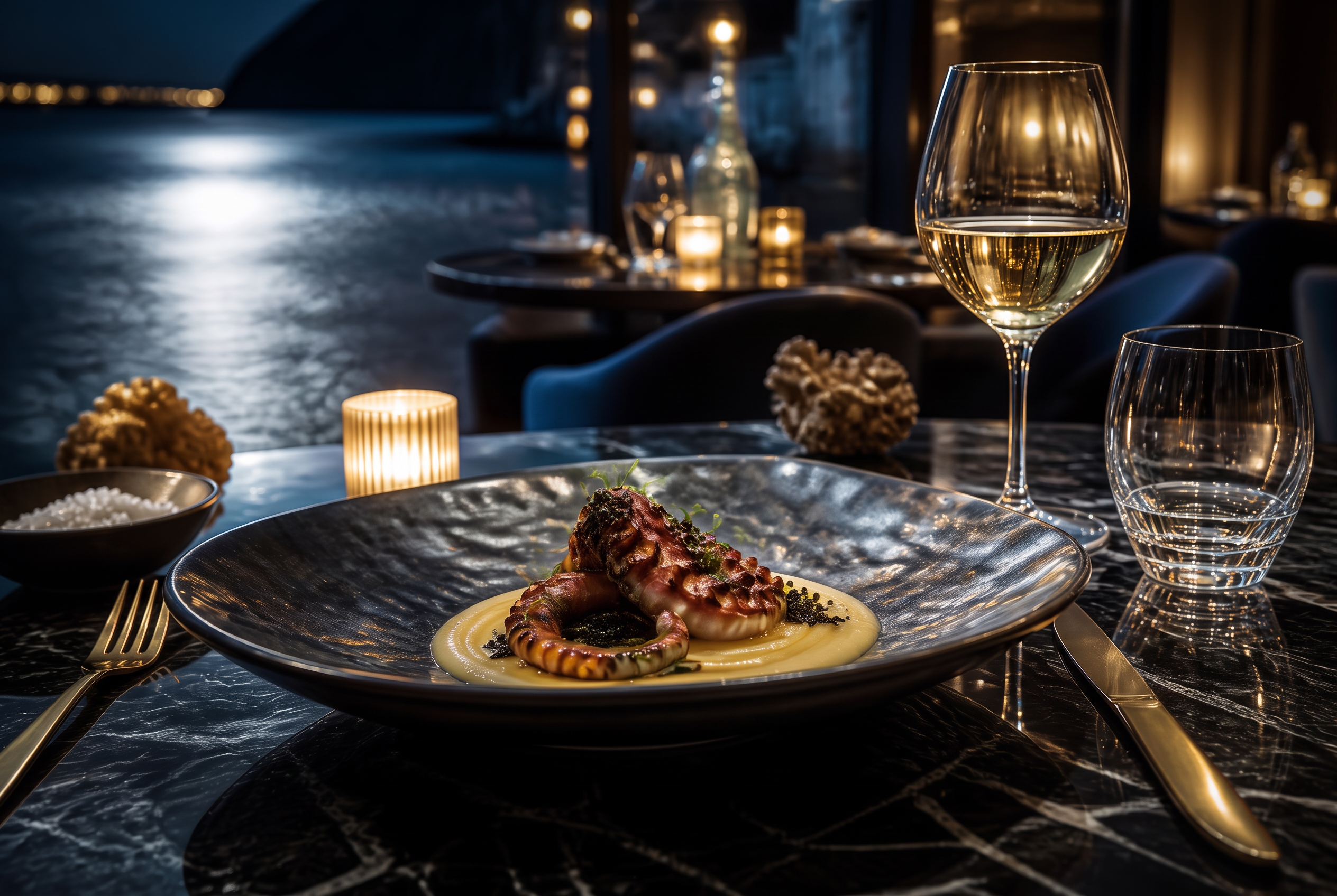 Elegantno postrežena morska specialiteta v Restavraciji Pristan